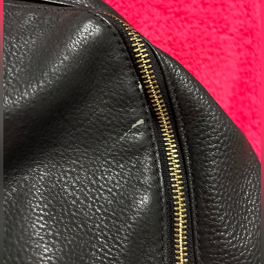 Michael Kors Black Leather Backpack with Gold Accents - Picture 2 of 10